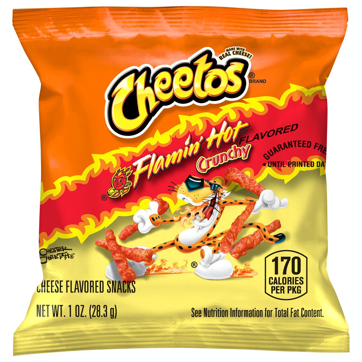 slide 3 of 3, Cheetos Crunchy Cheese Flavored Snacks Flamin' Hot Flavored 1 Oz, 1 oz