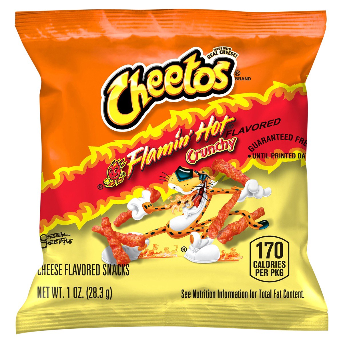 slide 1 of 3, Cheetos Crunchy Cheese Flavored Snacks Flamin' Hot Flavored 1 Oz, 1 oz