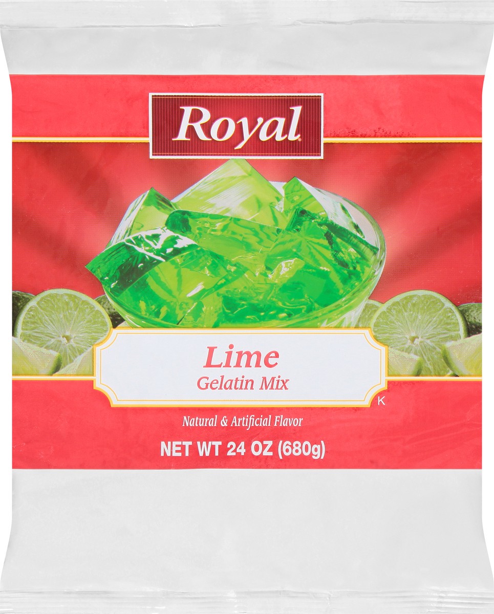 slide 2 of 9, Royal Lime Gelatin Mix 24 oz, 24 oz
