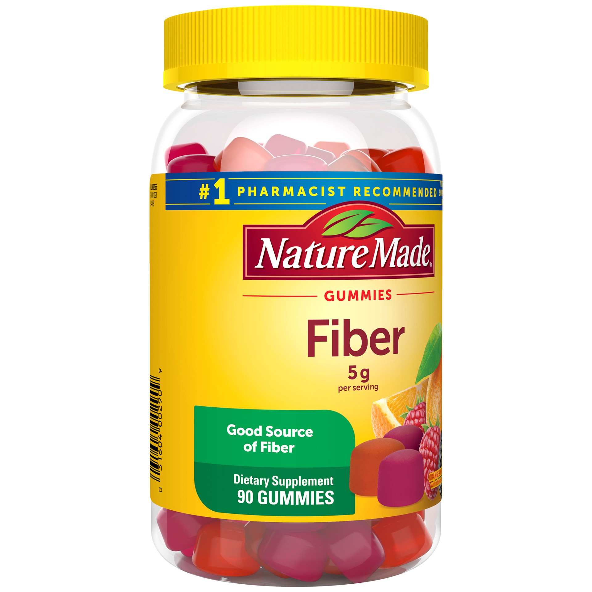 slide 2 of 8, Nature Made Prebiotic Fiber Gummies, Fiber Supplement for Adults & Kids, 90 Count, 90 ct