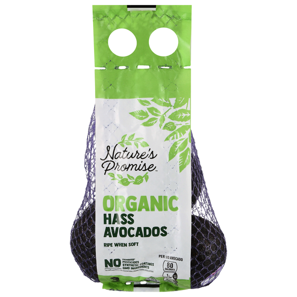slide 1 of 1, Nature's Promise Organic Hass Avocados, 3 ct