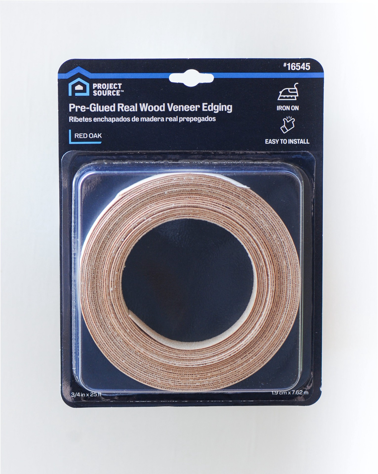 slide 4 of 5, Project Source 0.75-in x 25-ft Red oak Iron-on Veneer Edging, 1 ct