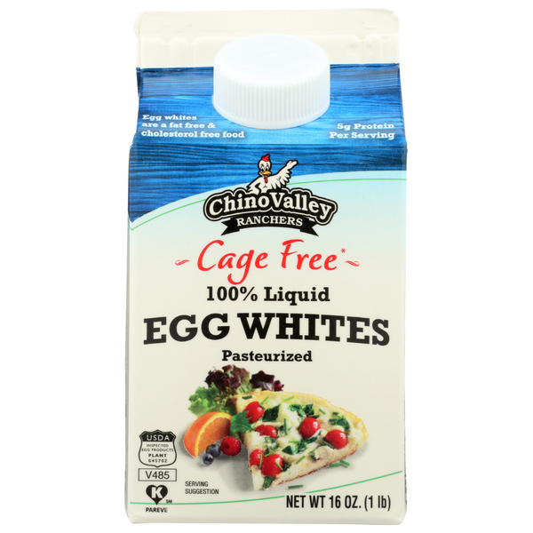 slide 1 of 1, Chino Valley Cage Free 100% Liquid Egg Whites, 1 ct