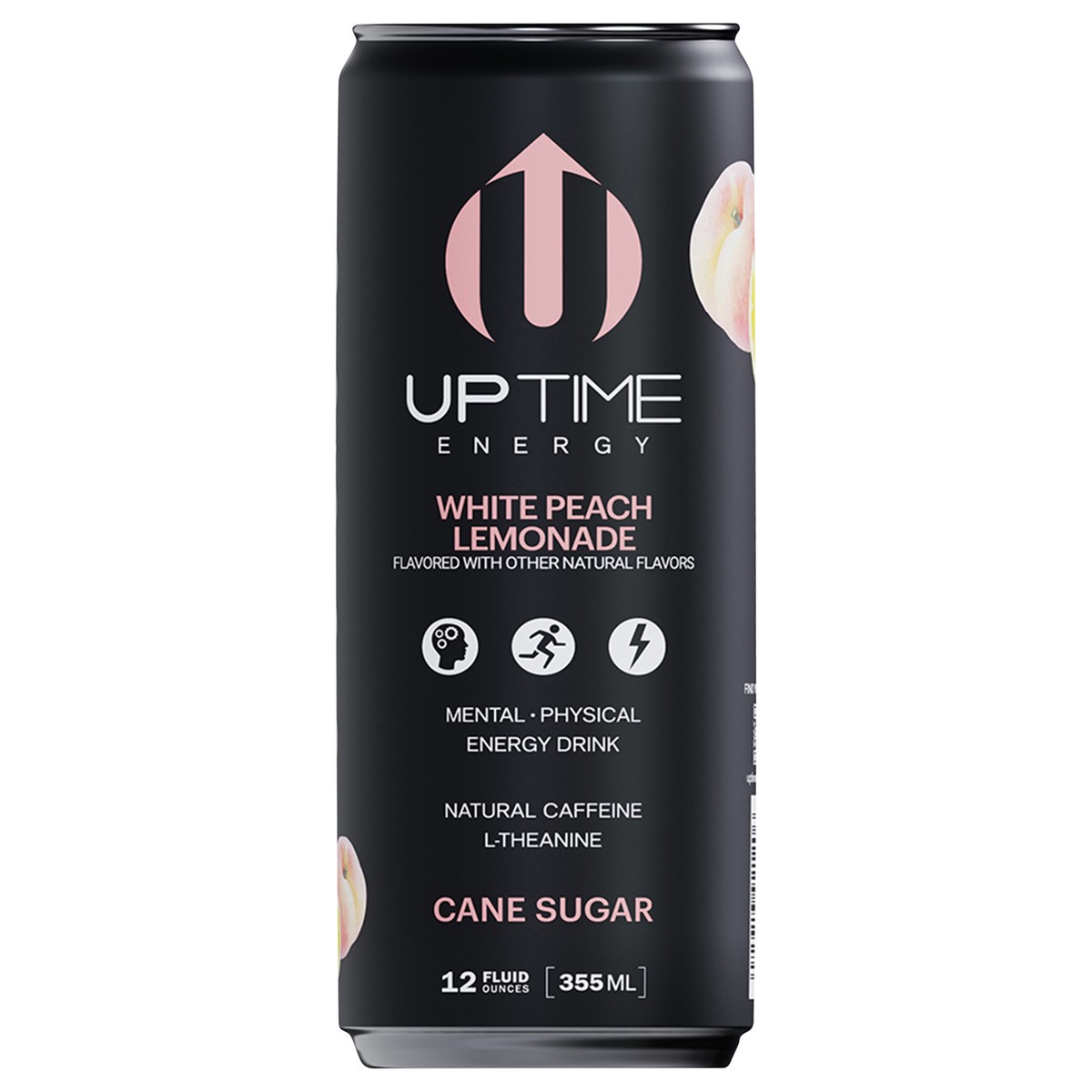 slide 1 of 10, UPTIME Energy White Peach Lemonade Energy Drink, 12 fl oz