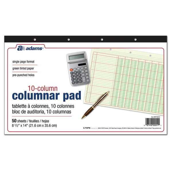 slide 1 of 1, Adams Analysis 10 Column, Pad - Green, 50 ct