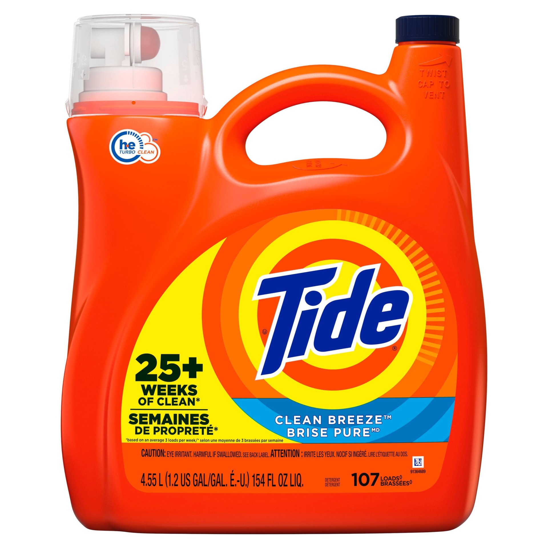 slide 1 of 5, Tide Clean Breeze Liquid Laundry Detergent, 154 fl oz