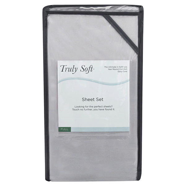 slide 1 of 1, Truly Soft Full Sheet Set-Grey Micro Chip, 1 ct