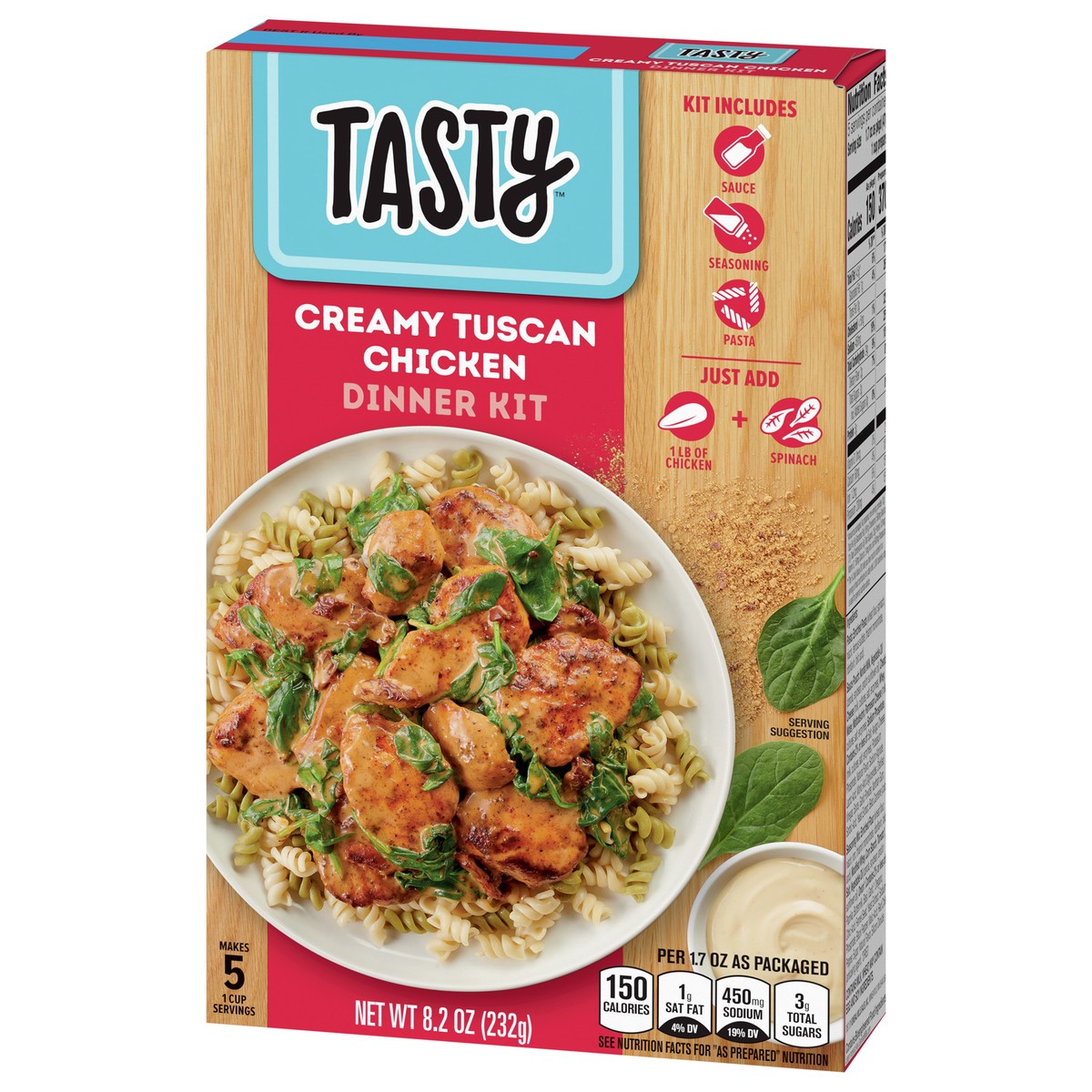 slide 3 of 13, Tasty Creamy Tuscan Chicken Dinner Kit, 8.2 oz, 8.2 oz