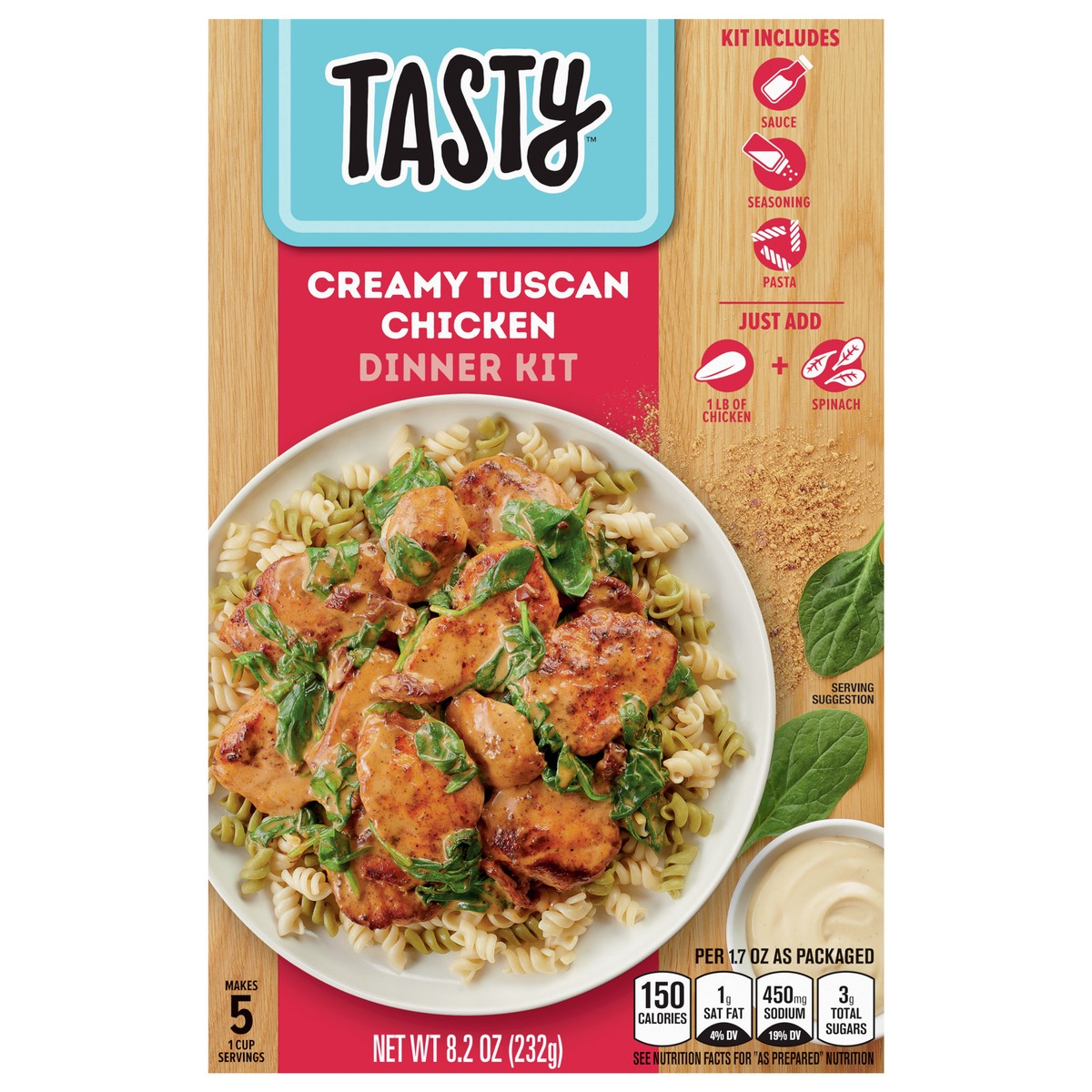 slide 10 of 13, Tasty Creamy Tuscan Chicken Dinner Kit, 8.2 oz, 8.2 oz