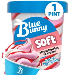 Blue Bunny Twist Strawberries and Cream Frozen Dessert, 16 fl oz Pint