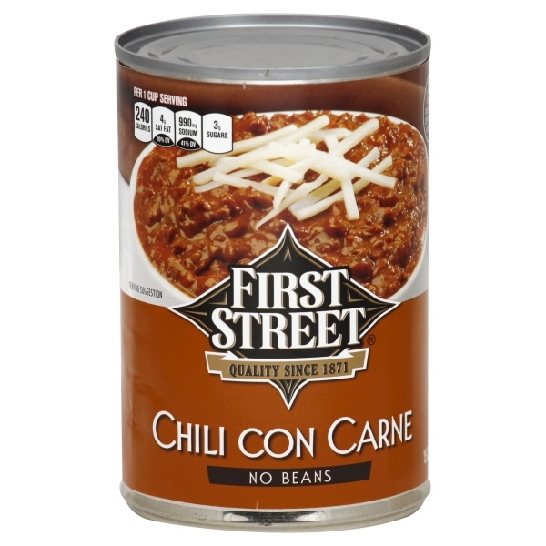 slide 1 of 1, First Street Chili No Beans, 15 oz