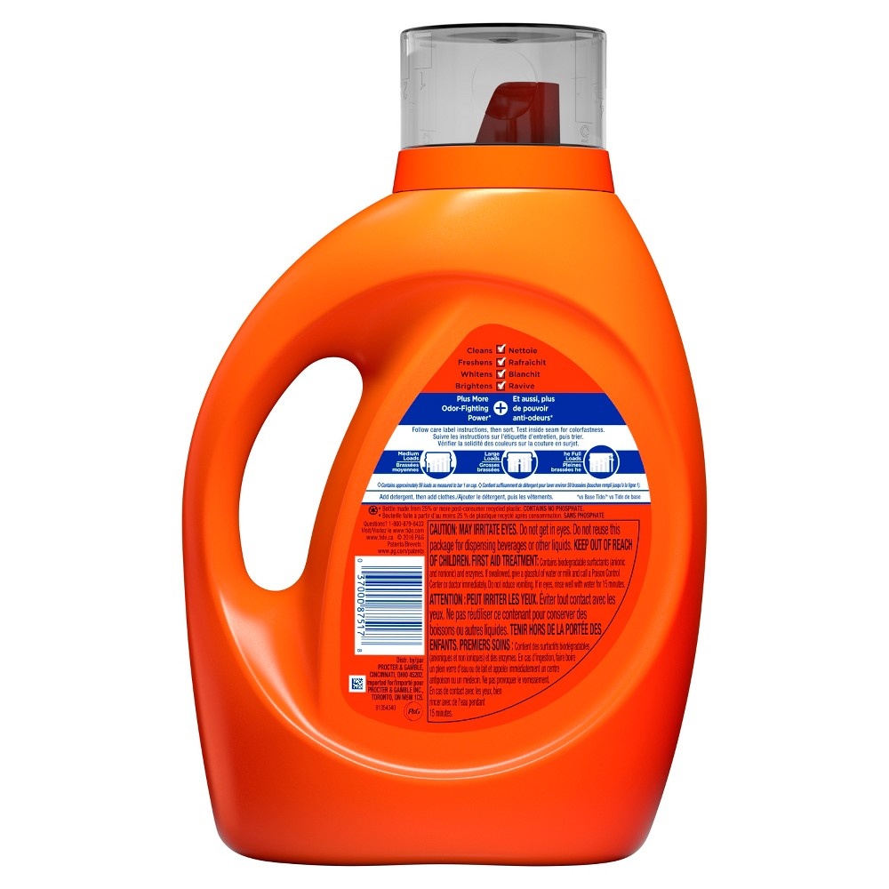 slide 6 of 6, Tide Plus Febreze Sport Odor Defense HE Turbo Clean Liquid Laundry Detergent, 92 fl oz, 59 loads, 2.87 qt