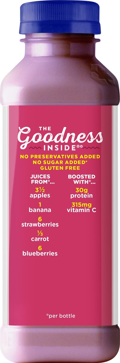 slide 3 of 7, Naked No Sugar Added, Non GMO Protein Double Berry Fruit Juice, 15.2 Fl Oz, Bottle, 15.20 fl oz