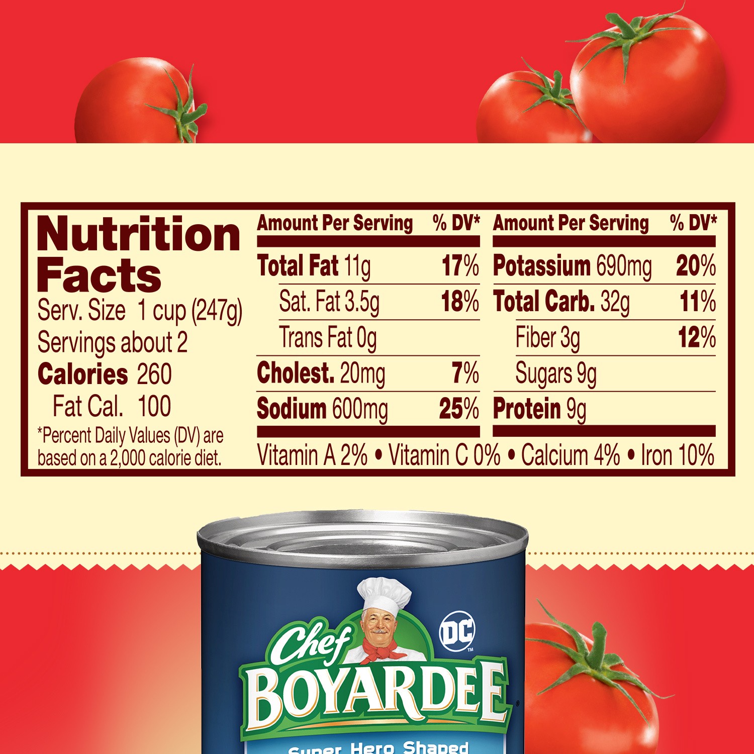 slide 3 of 5, Chef Boyardee Superhero Shapes Pasta with Meatballs in Tomato Sauce, 15 oz, 15 oz