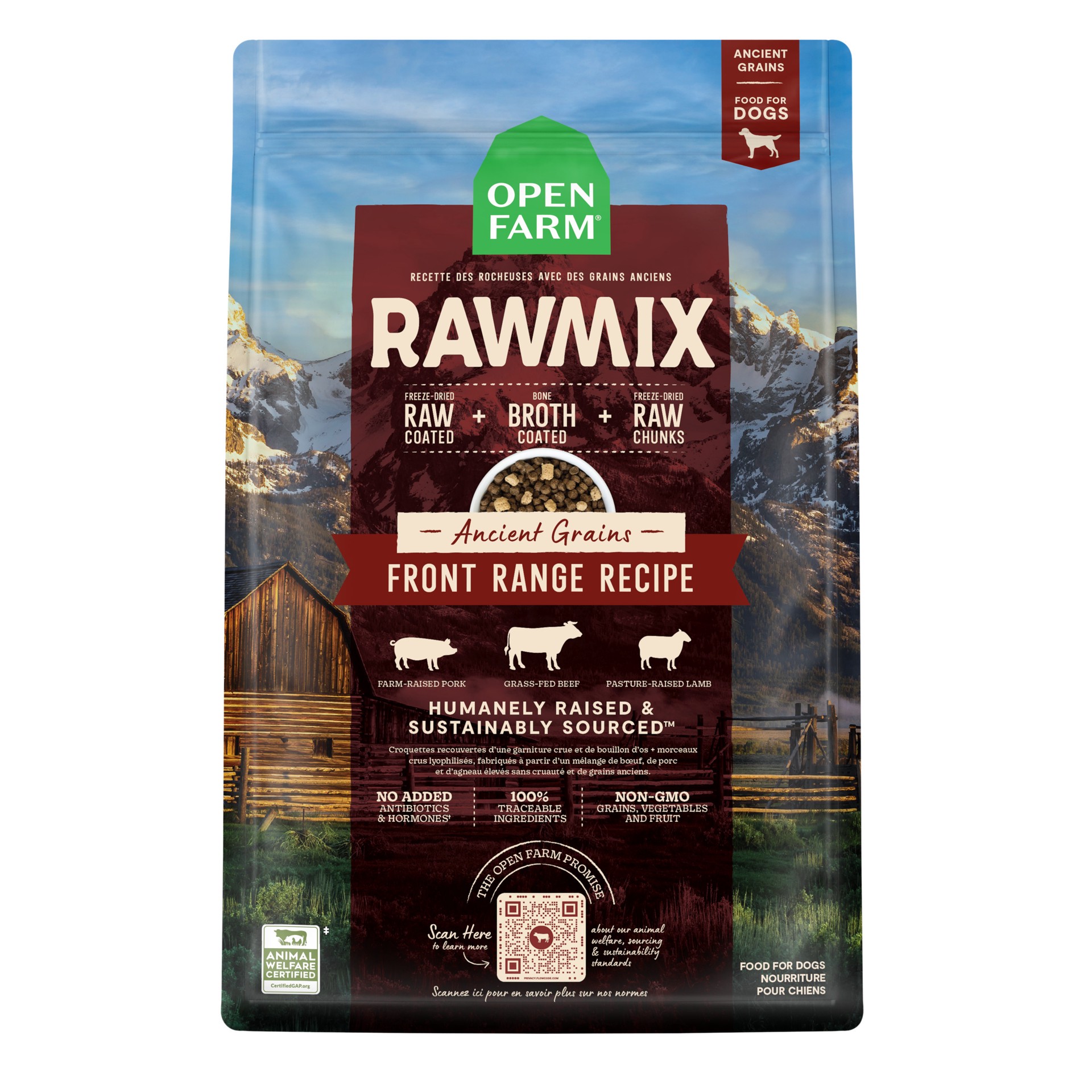 slide 1 of 2, OPEN FARM RawMix Front Range Ancient Grain Kibble For Dogs 3.5 lb, 3.5 lb