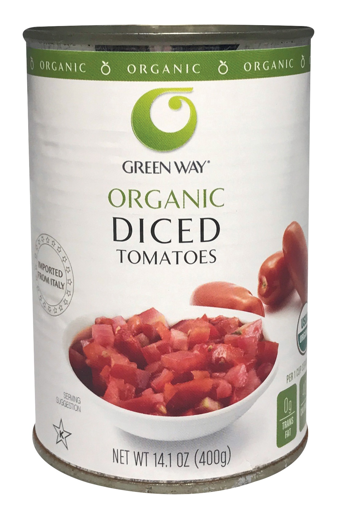 slide 1 of 1, Green Way Organic Diced Tomatoes - Imported From Italy, 14.1 oz