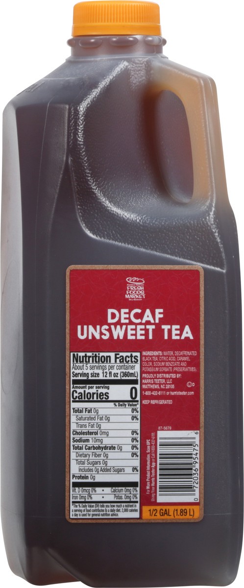 slide 6 of 13, Fresh Foods Market Decaf Unsweet Tea 0.5 gal, 1/2 gal