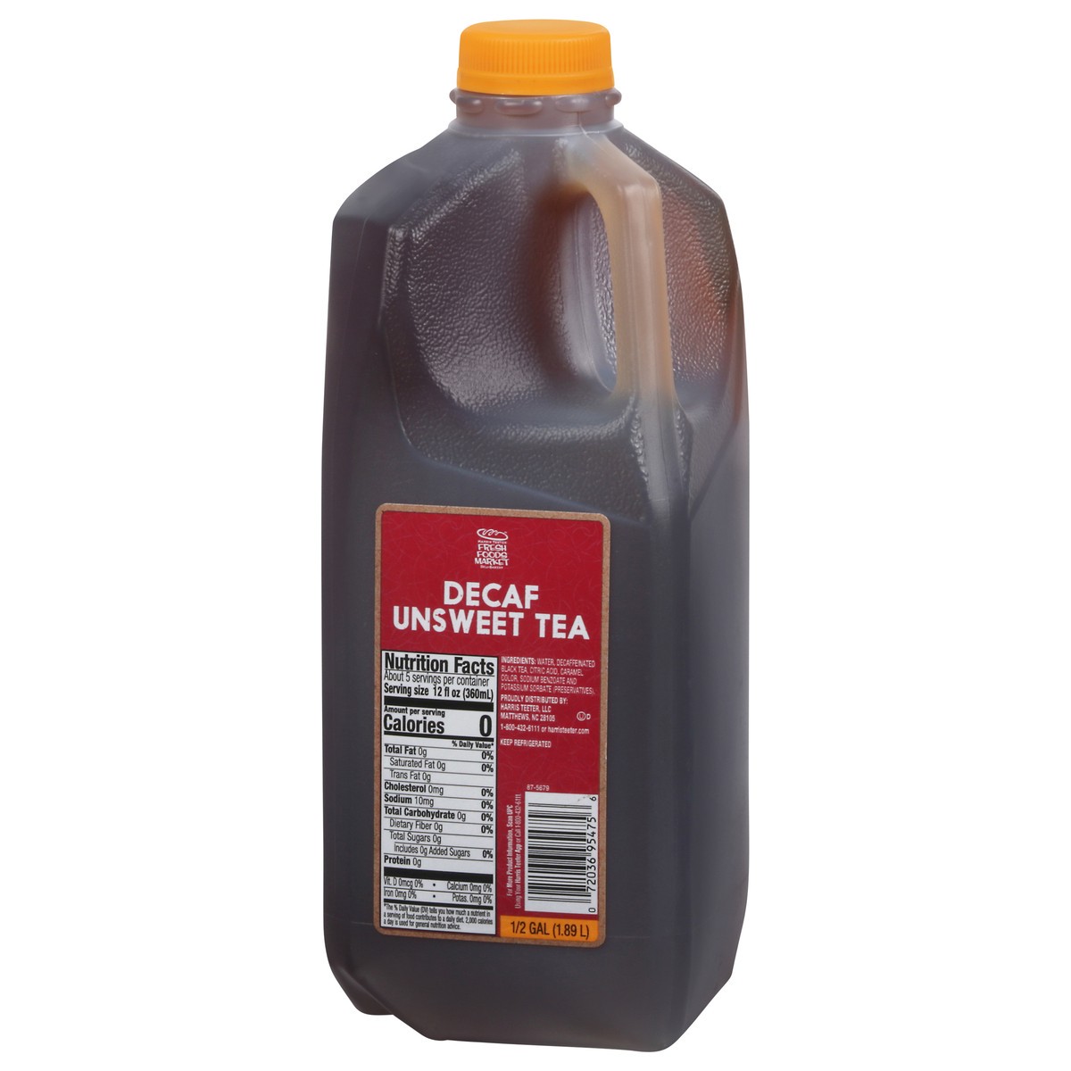 slide 5 of 13, Fresh Foods Market Decaf Unsweet Tea 0.5 gal, 1/2 gal