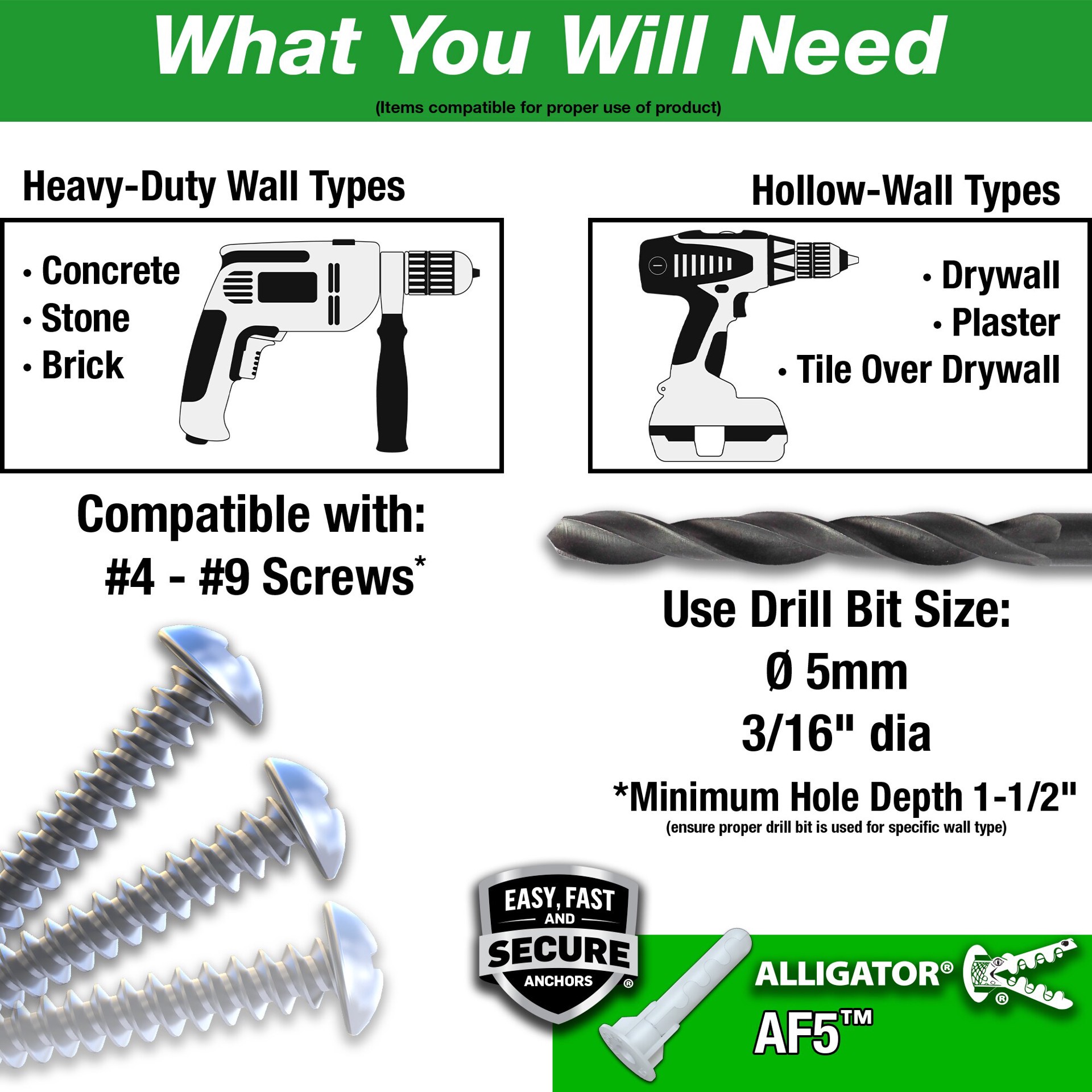 slide 4 of 6, TOGGLER 544-lb 3/16-in x 1-in Multi-Purpose Anchors with Screws Included 20 -Pack, 1 ct
