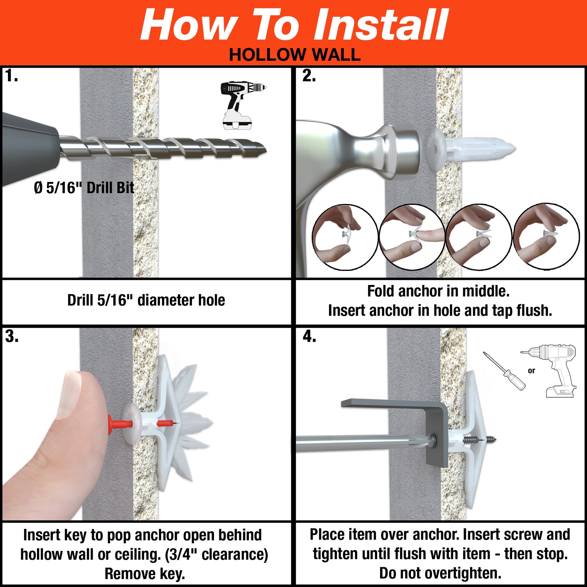 slide 5 of 6, TOGGLER 167-lb 5/16-in x Assorted length Toggle bolt with Screws Included 20-Pack, 1 ct