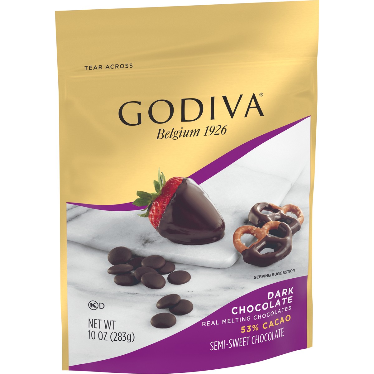 slide 10 of 14, GODIVA Dark Chocolate Premium Baking Chocolate Wafers, 10 oz Bag, 10 oz