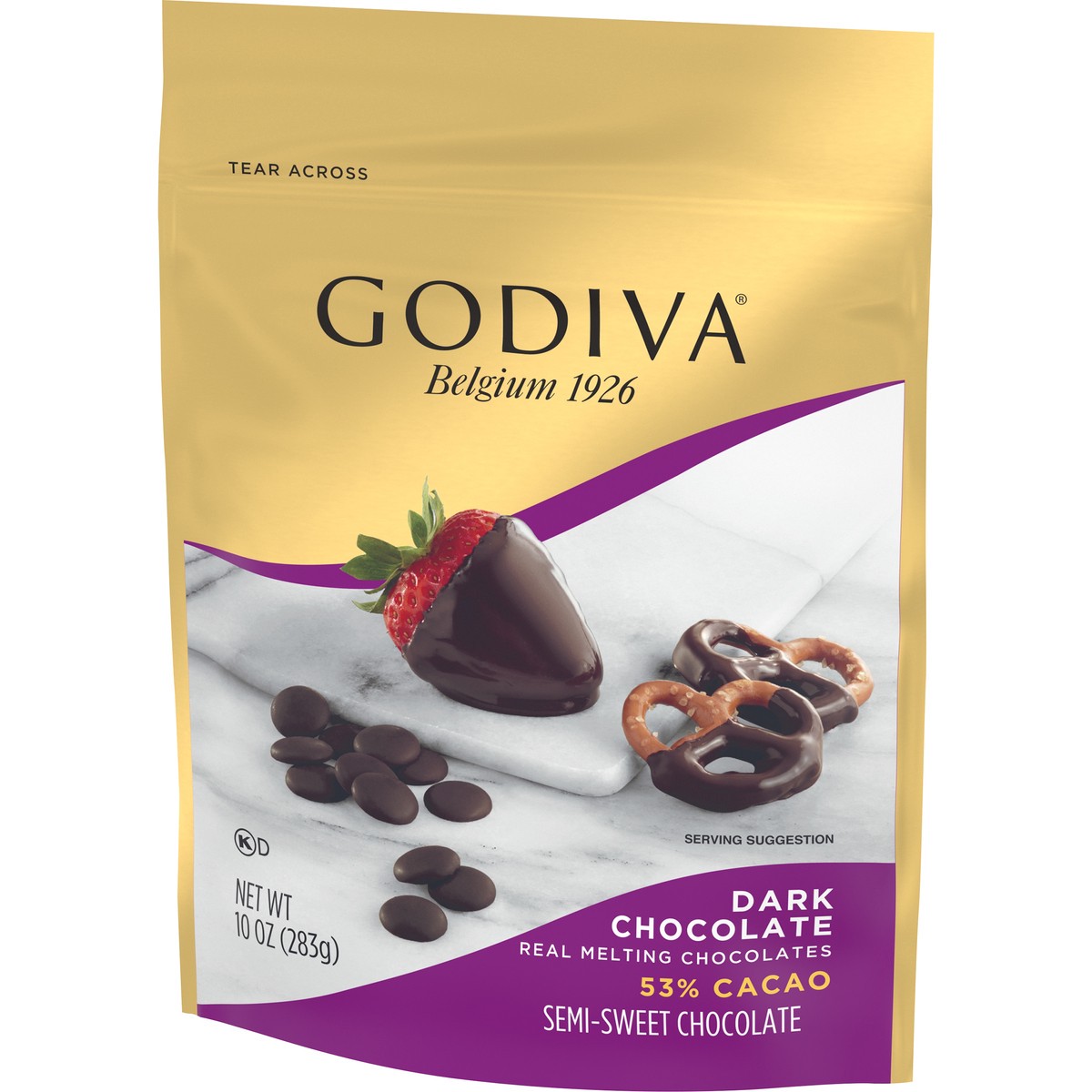 slide 11 of 14, GODIVA Dark Chocolate Premium Baking Chocolate Wafers, 10 oz Bag, 10 oz