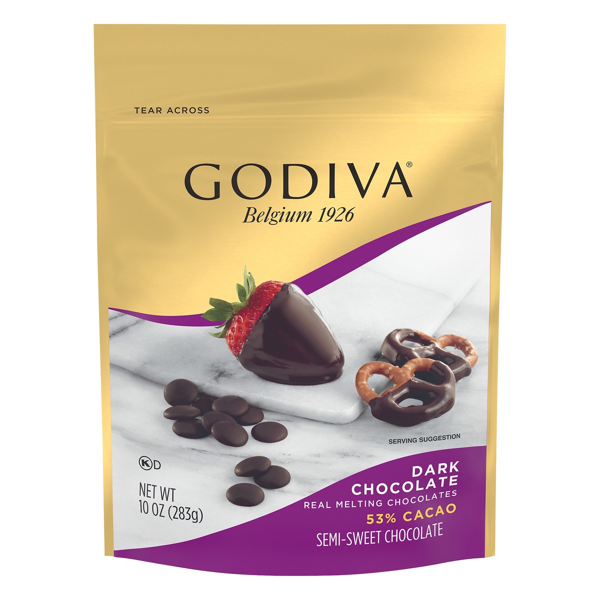 slide 14 of 14, GODIVA Dark Chocolate Premium Baking Chocolate Wafers, 10 oz Bag, 10 oz