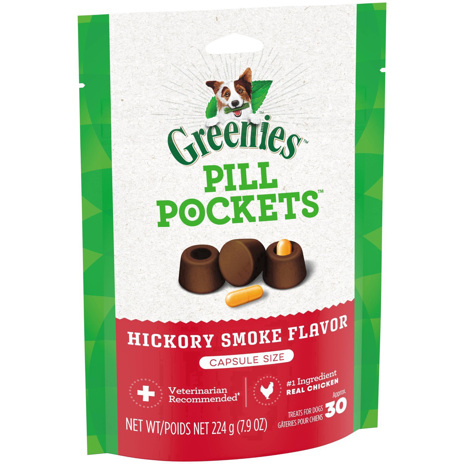 slide 4 of 5, Greenies Capsule Size Pill Pockets Hickory Smoke Flavor Beef Chewy Dog Treats - 30ct/7.9oz, 7.9 oz