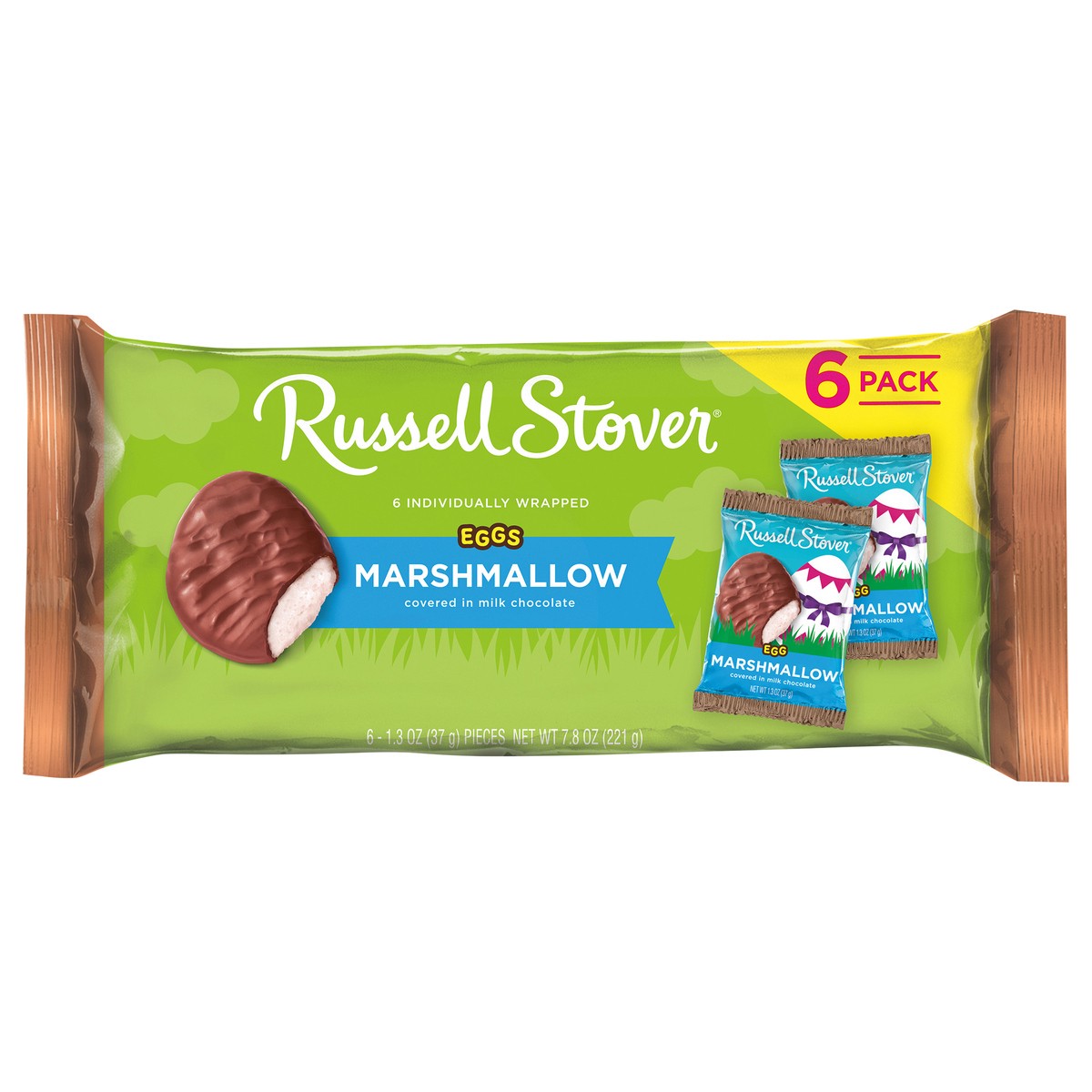 slide 1 of 1, RUSSELL STOVER Easter Marshmallow Milk Chocolate Easter Eggs - 6 ct, 6 ct