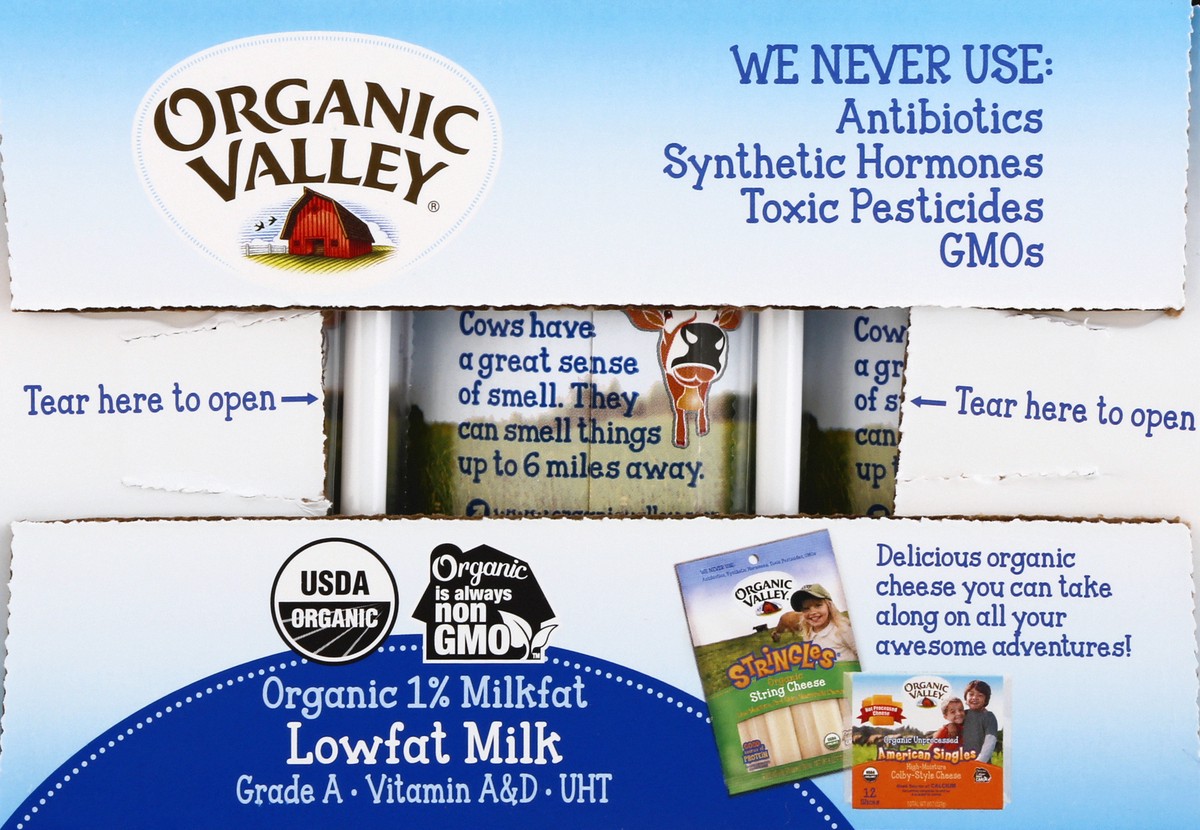 slide 2 of 13, Organic Valley Organic 1% Milkfat Lowfat Milk 12 ea, 12 ct