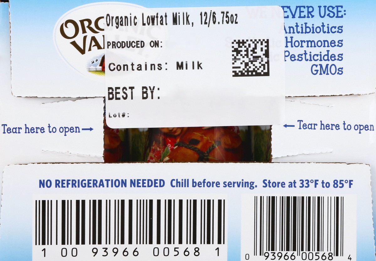 slide 10 of 13, Organic Valley Organic 1% Milkfat Lowfat Milk 12 ea, 12 ct