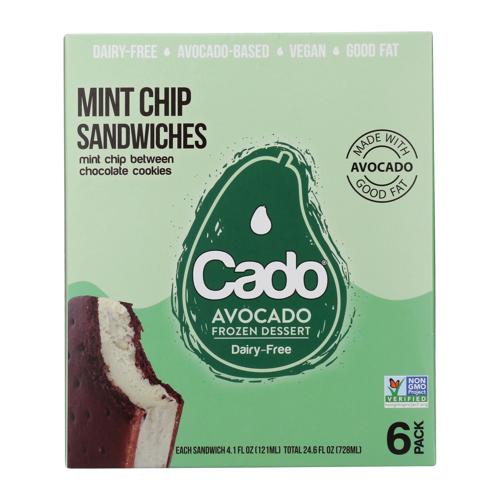 slide 1 of 1, Mint Chip Sandwiches Avocado Frozen Dessert, 6 ct