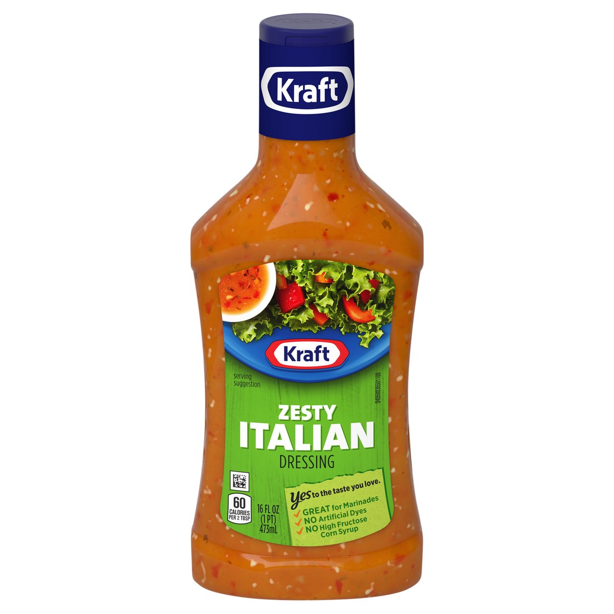 slide 1 of 9, Kraft Zesty Italian Dressing, 16 fl oz Bottle, 16 fl oz