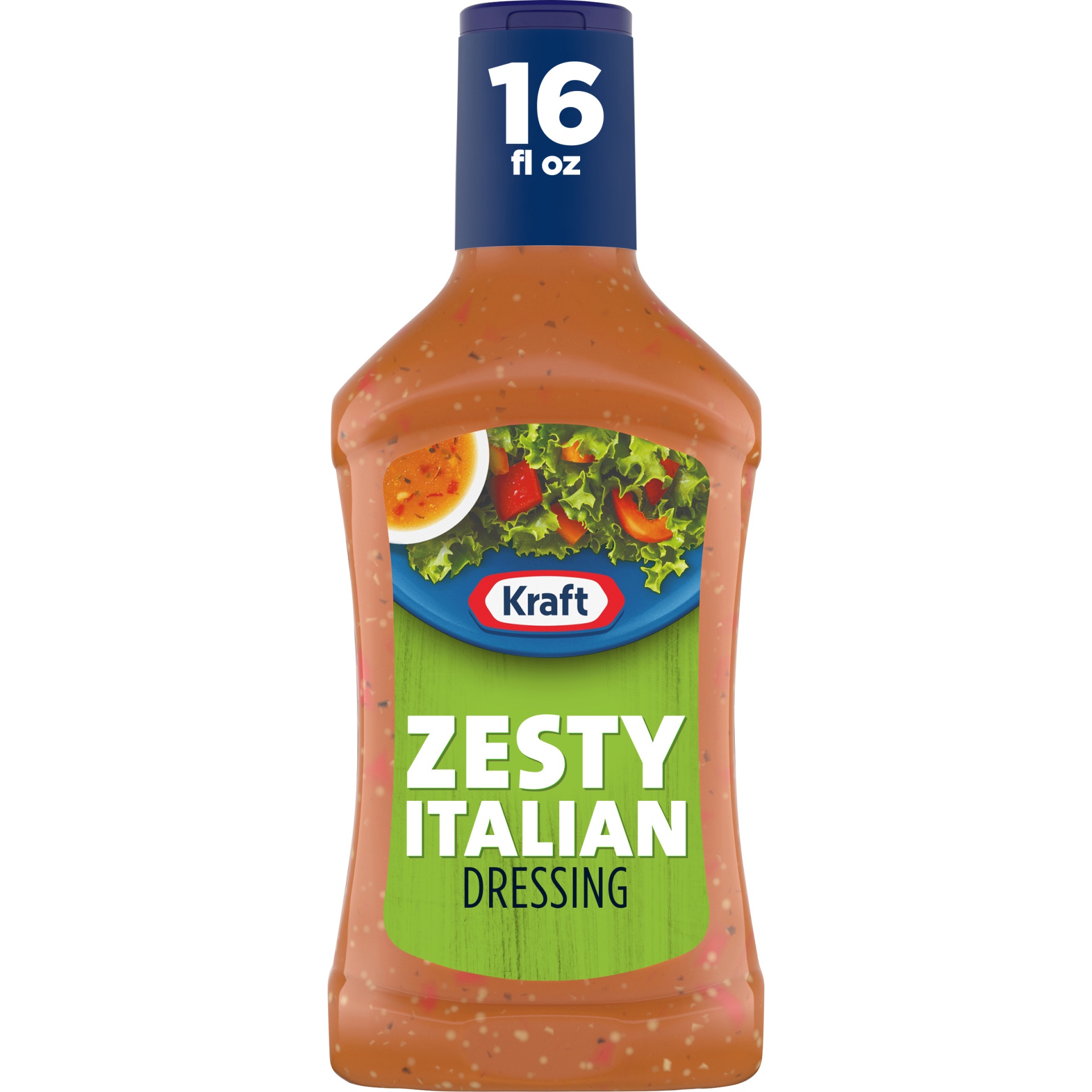 slide 1 of 12, Kraft Zesty Italian Salad Dressing Bottle, 16 fl oz