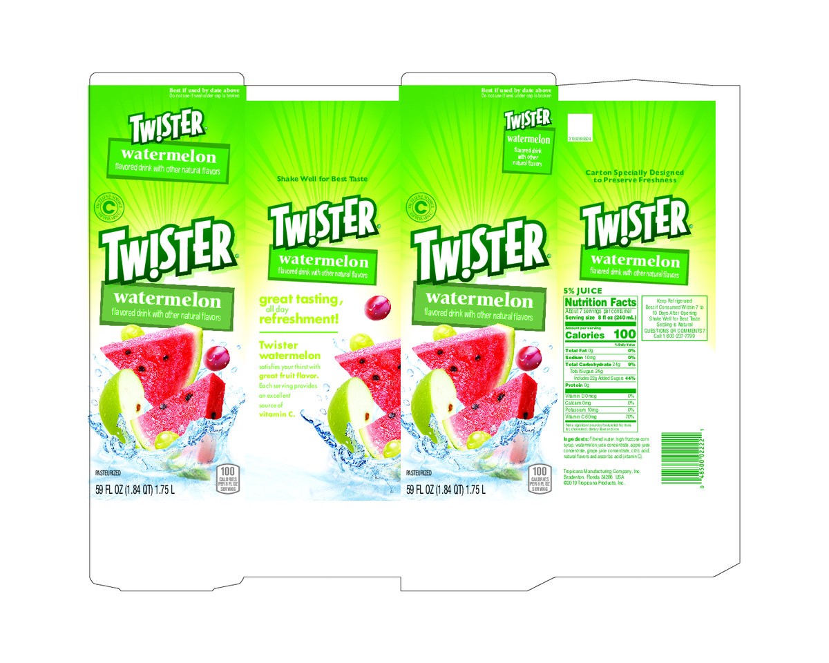 slide 9 of 14, Twister Tw!ster Flavored Drink, Watermelon- 59 fl oz, 59 fl oz