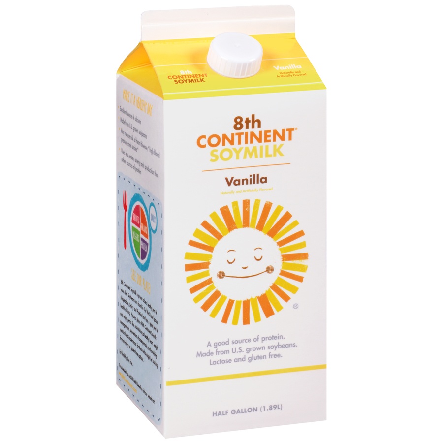 slide 2 of 8, 8th Continent Vanilla Soy Milk, 64 fl oz
