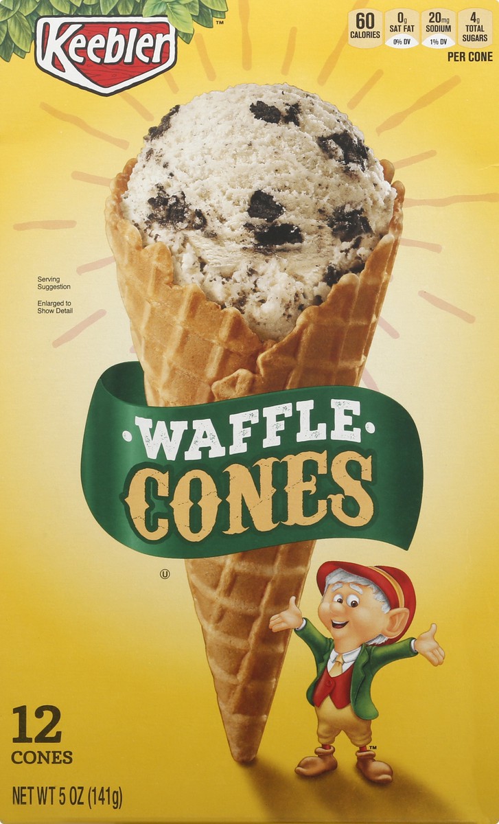 slide 1 of 9, Keebler Waffle Cones 12 ea, 12 ct