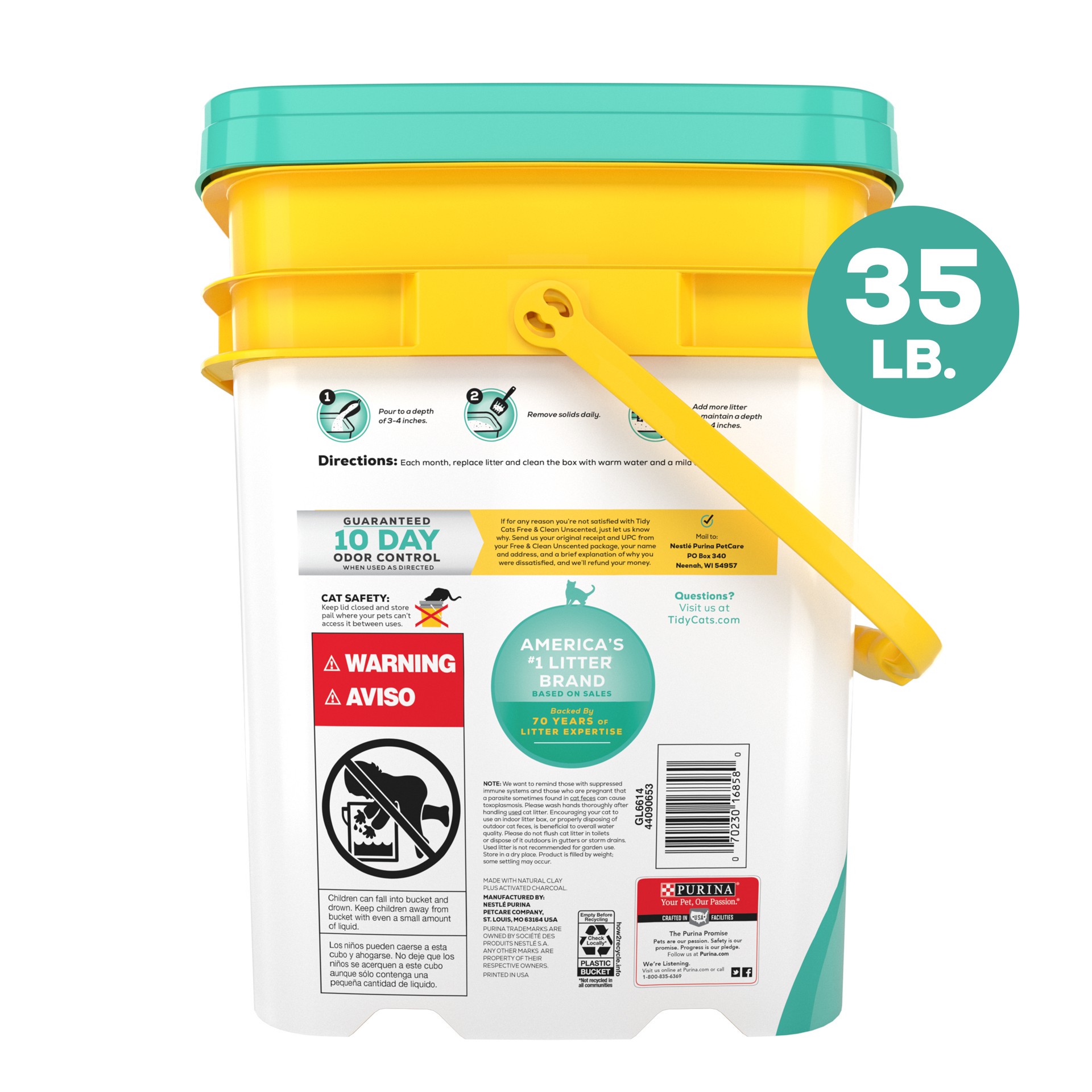 slide 8 of 9, Purina Tidy Cats Free & Clean Unscented Multi-Cat Clumping Litter - 35lbs, 35 lb