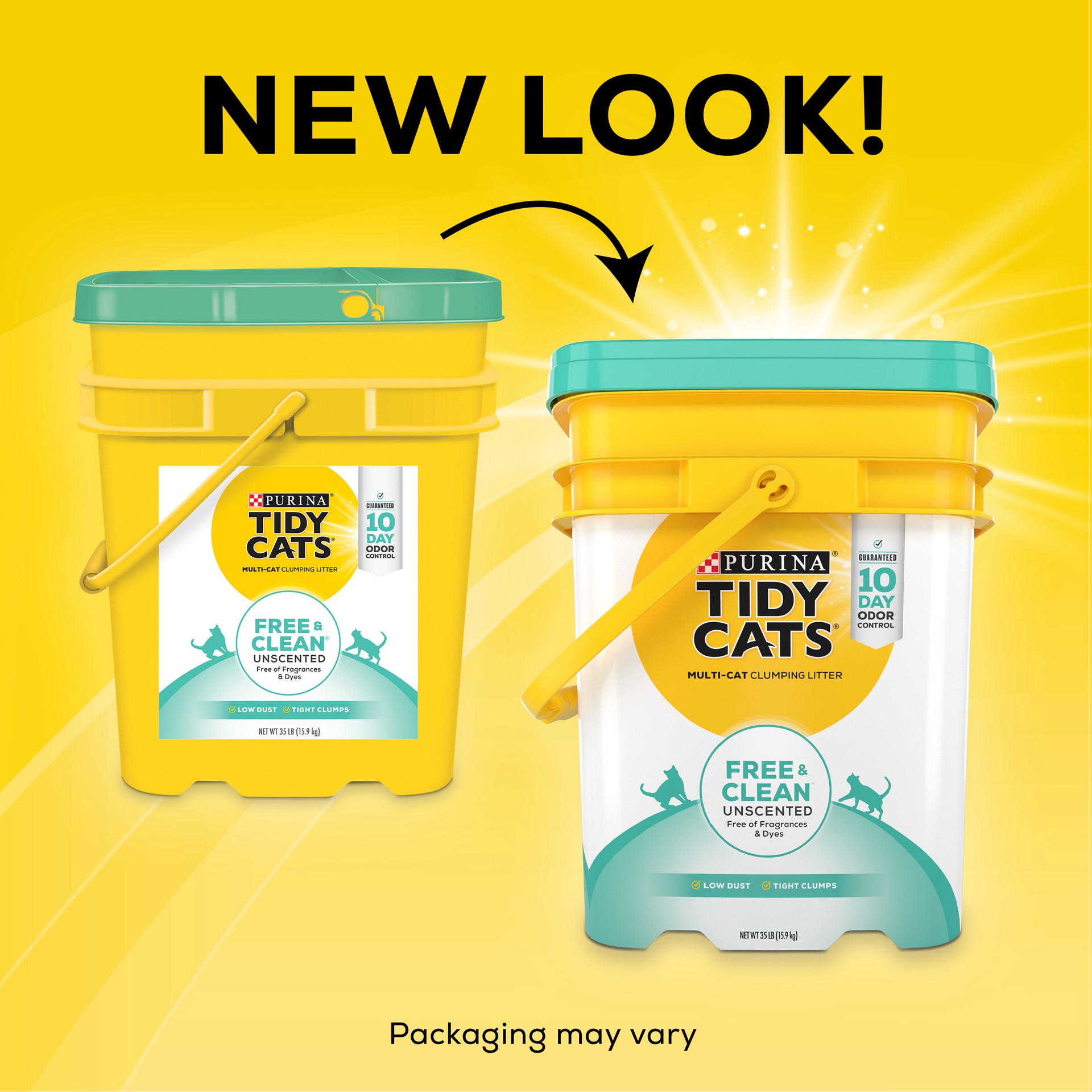 slide 2 of 9, Purina Tidy Cats Free & Clean Unscented Multi-Cat Clumping Litter - 35lbs, 35 lb