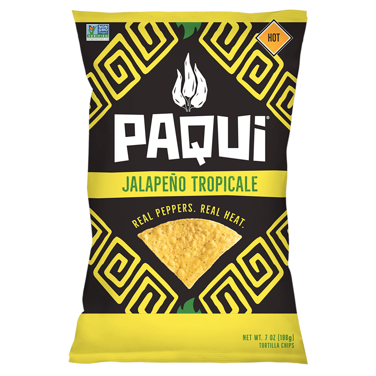 slide 1 of 1, Paqui Tortilla Chips, Jalapeno Tropicale, Hot, 7 oz