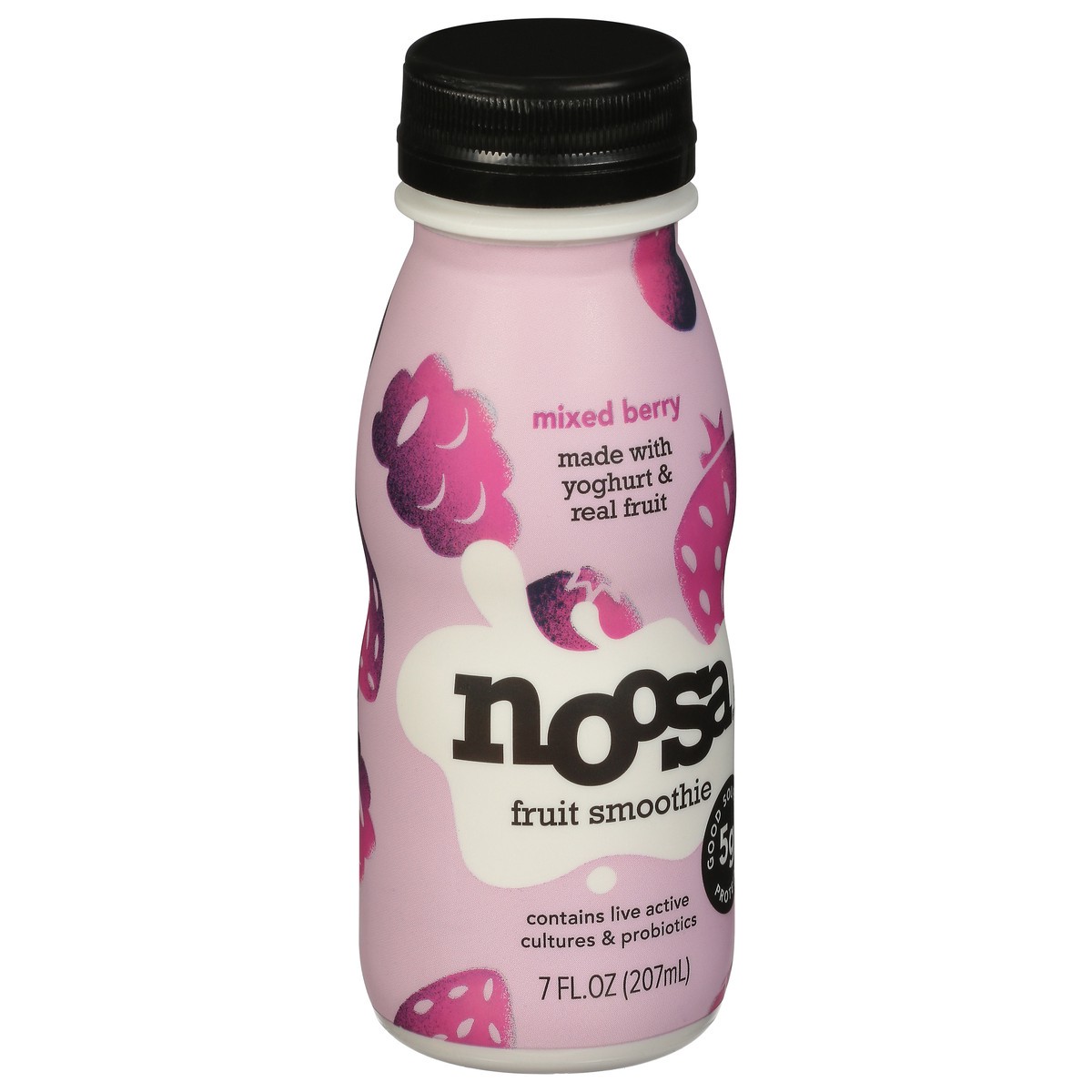 slide 4 of 9, noosa Yoghurt, Mixed Berry Fruit Smoothie, 7 fl oz, Whole Milk Yogurt, Real Fruit, Grade-A Pasteurized, Gluten Free, Probiotic, 7 oz