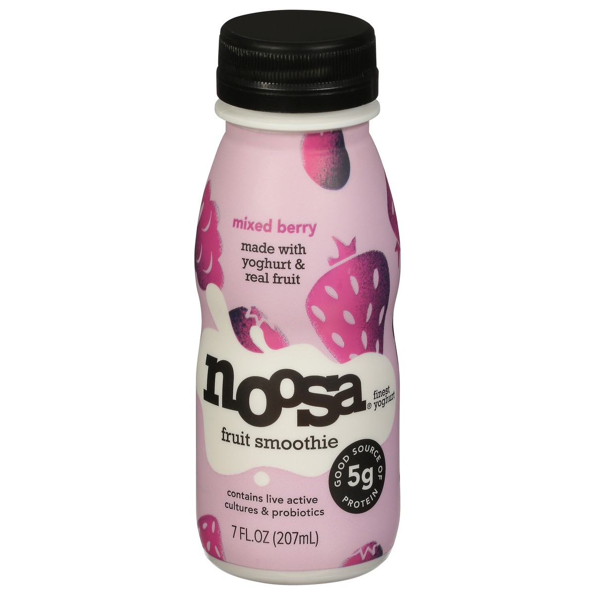 slide 6 of 9, noosa Yoghurt, Mixed Berry Fruit Smoothie, 7 fl oz, Whole Milk Yogurt, Real Fruit, Grade-A Pasteurized, Gluten Free, Probiotic, 7 oz