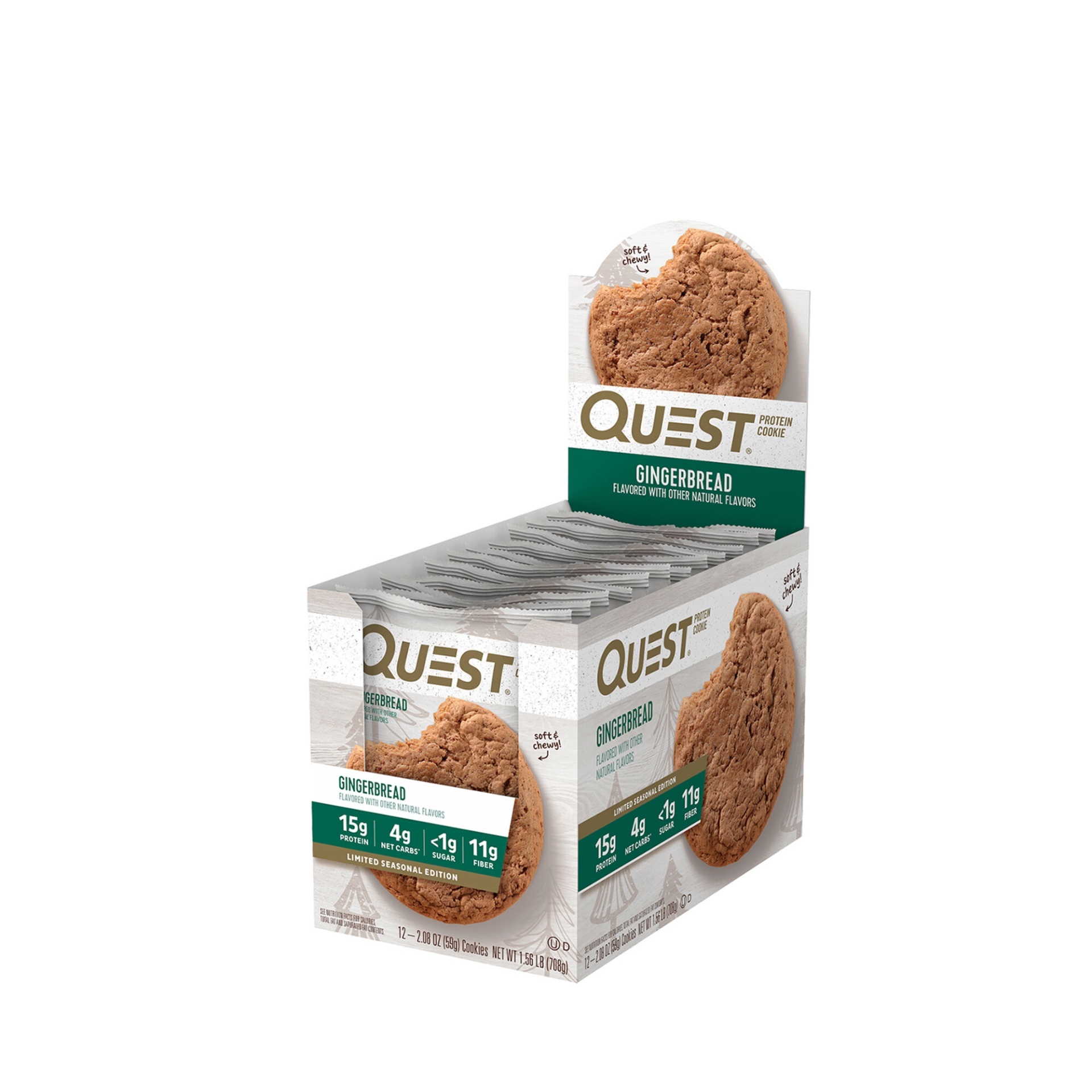 slide 1 of 1, Quest Quest Protein Cookie - Gingerbread, 12 ct