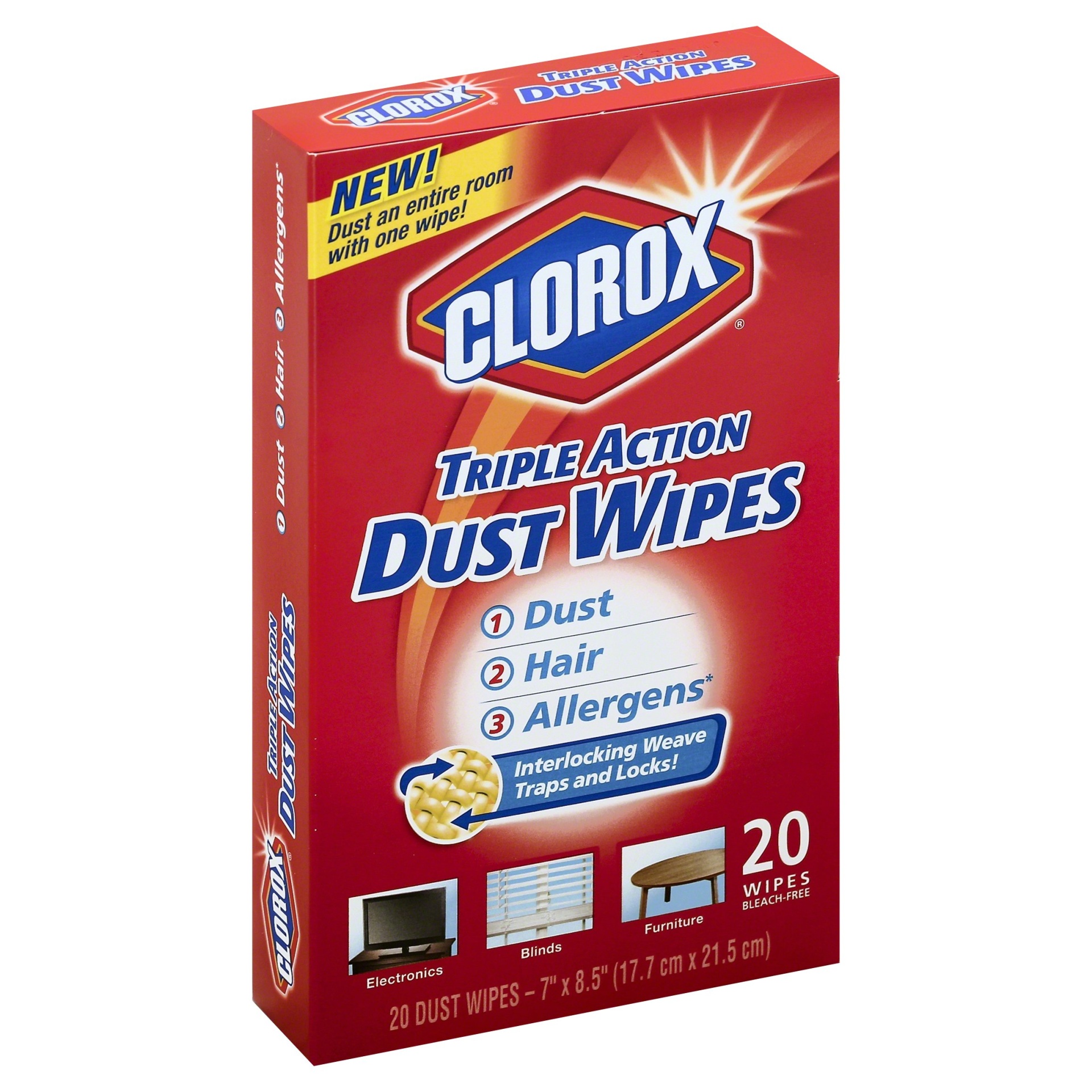 slide 1 of 4, Clorox Triple Action Dust Wipes, 20 ct