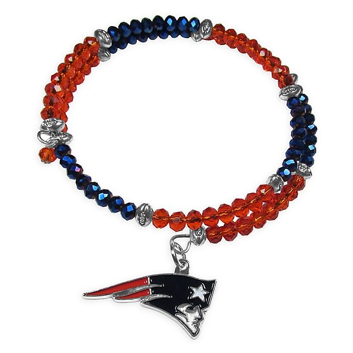 slide 1 of 1, NFL New England Patriots Memory Wire Crystal Bracelet, 1 ct