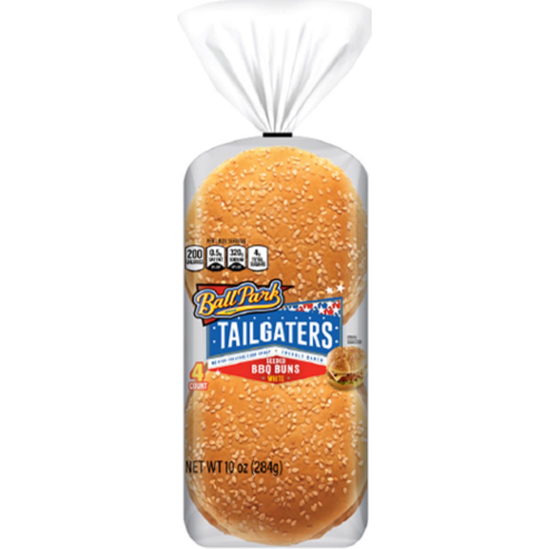 slide 5 of 8, Ball Park Tailgaters Seeded BBQ Buns, 4 count, Sesame Hamburger Buns, 10 oz Bag, 4 ct