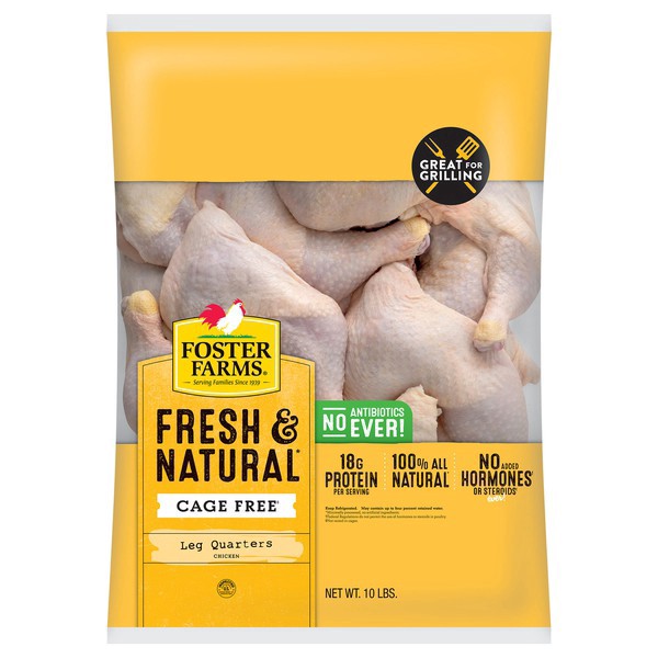 slide 1 of 1, Foster Farms Chicken Leg Quarters - 10 LB, 10 lb