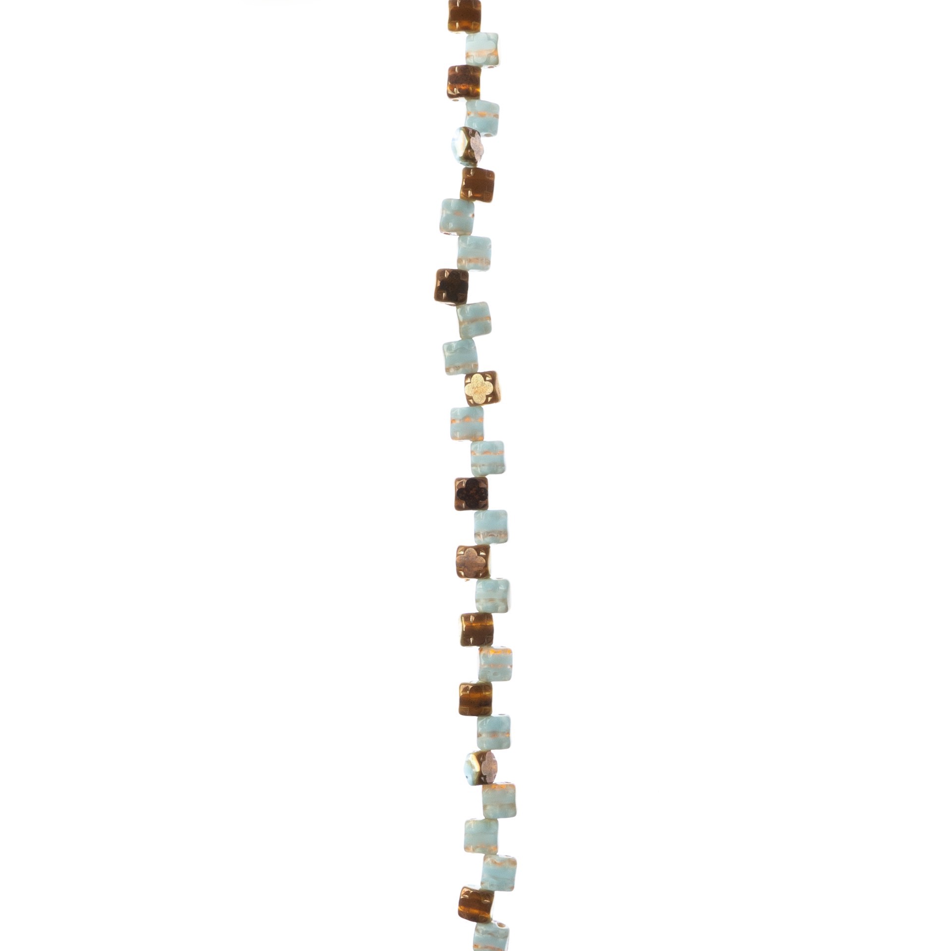slide 2 of 3, Blue & Brown Czech Glass Cube Beads, 6mm By Bead Landing, 6 mm