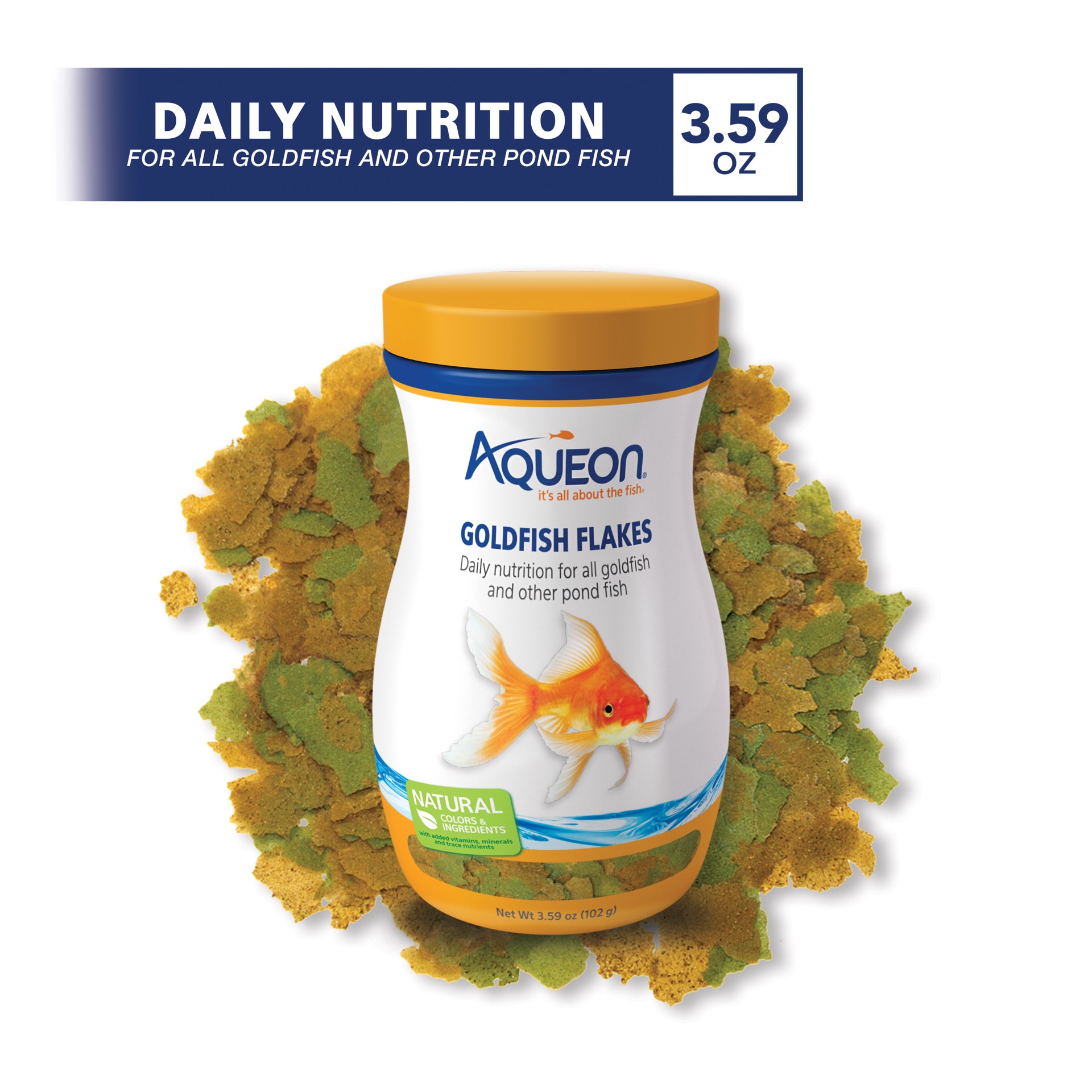 slide 8 of 8, Aqueon Goldfish Flakes 3.59 Ounces, 1 ct