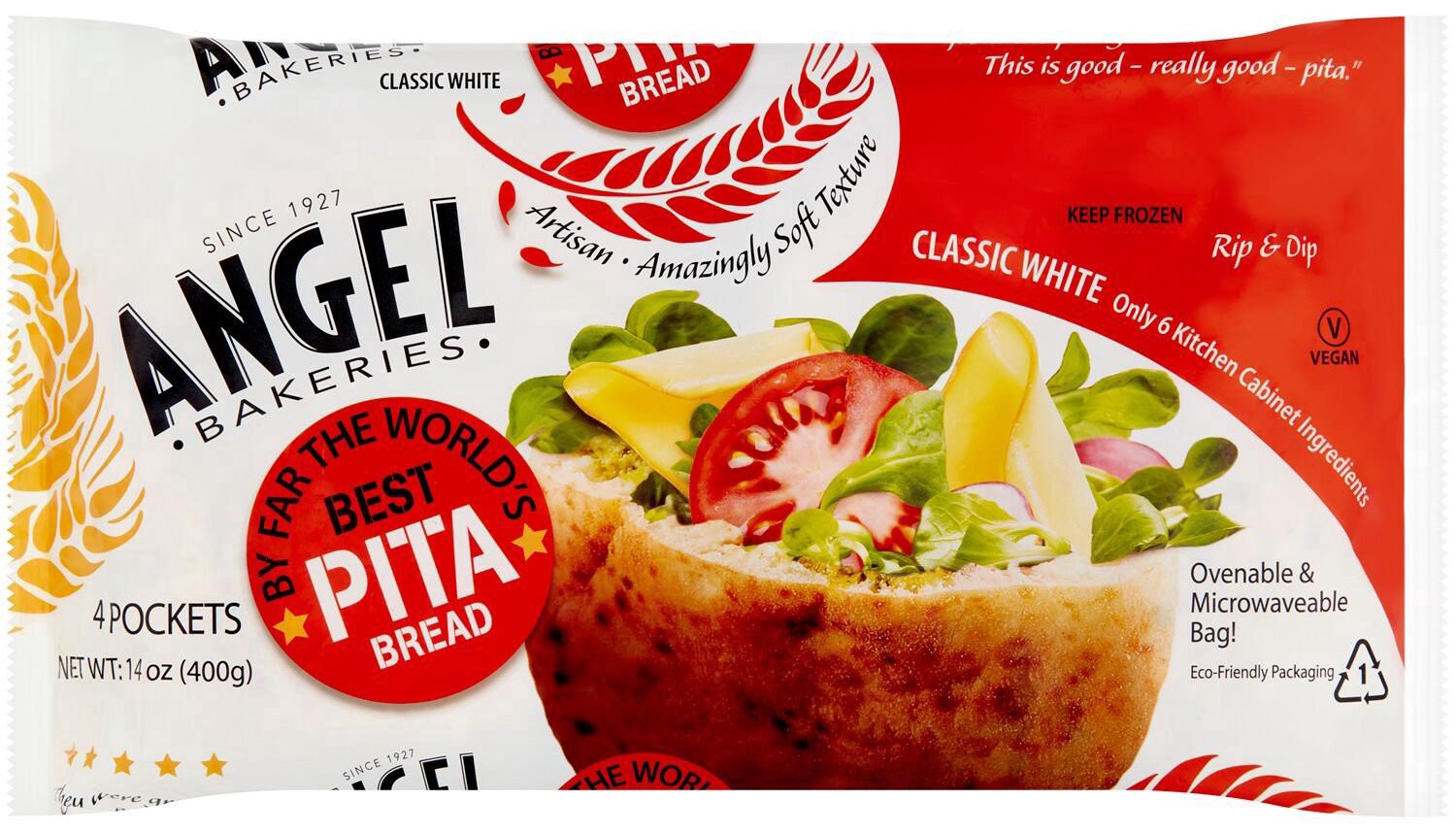 slide 1 of 1, Angel Bakeries Bread White Artisan P, 14 oz